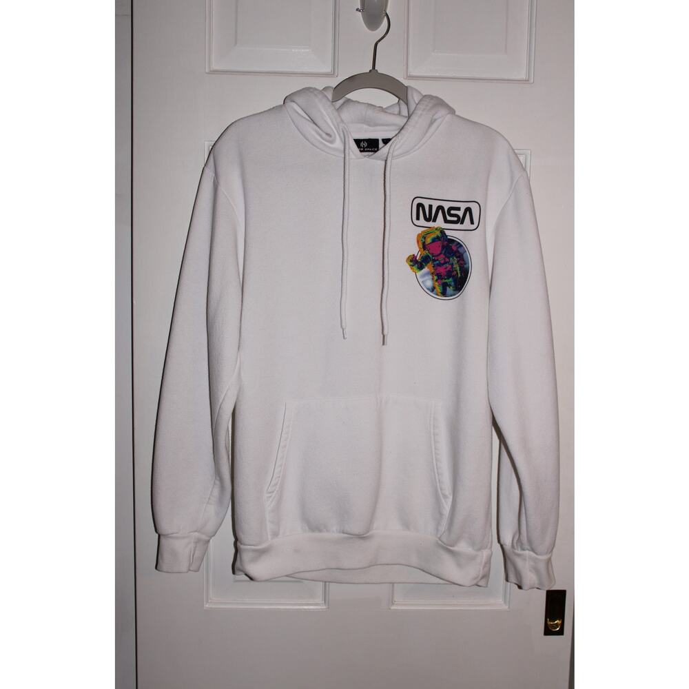 Hyper Space Men’s Hoddie white with Logo size M.